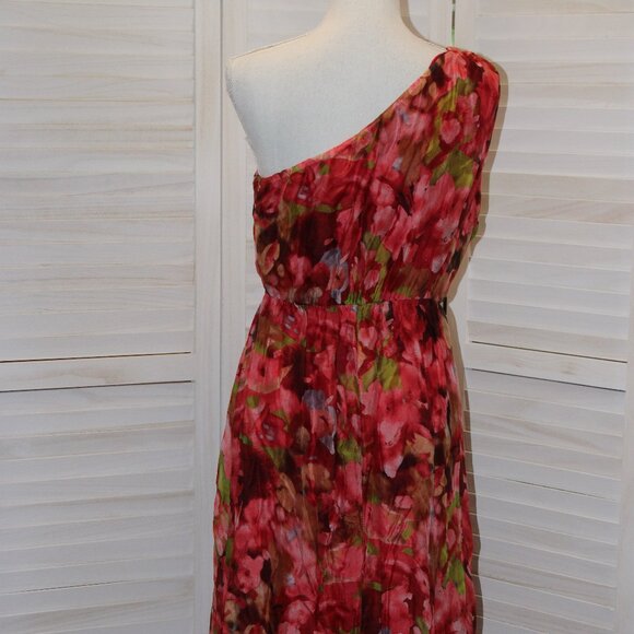 LARA G by Lara Guidotti Red Floral Airy Silk Blend Dress Size XL - Picture 5 of 8